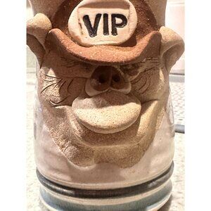 Funny Face Mug Cup Sculpted Design Handcrafted Stoneware Unique Gift Retirement